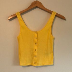 H&M Yellow Cropped Tank Top